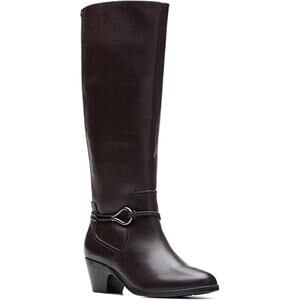 NWT Clarks Women’s Emily 2 Sky Knee High Boot Dark Brown Size 8.5